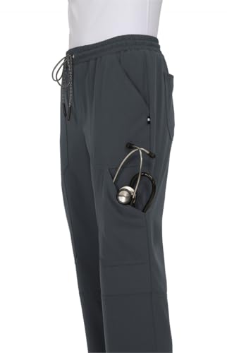 KOI Next Gen Women's 7 Pocket Good Vibe Jogger Scrub Pants with 4-Way Stretch and Elastic Waistband in Charcoal product image