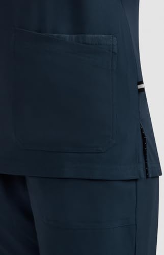 KOI Next Gen We Have Heart Women's 3-Pocket Scrub Top in Navy product image