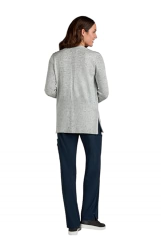 KOI Essentials Women's Kori Open-Front Sweater Wrap, 2 Pockets, Soft Knit Fabric in Platinum Grey Black Speckled Dots product image