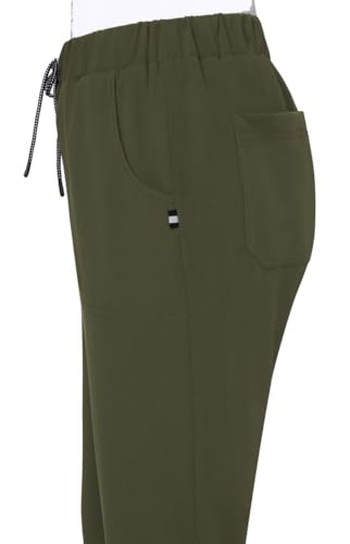 KOI Next Gen Everyday Hero Women's 5-Pocket Cargo Scrub Pants, 4-Way Stretch in Olive Green product image