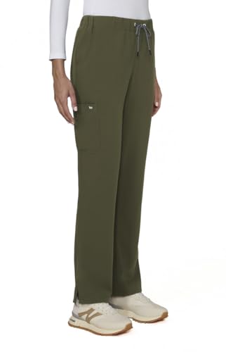 KOI Next Gen Everyday Hero Women's 5-Pocket Cargo Scrub Pants, 4-Way Stretch in Olive Green product image