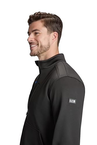 KOI Scrubs Essentials Camden Men’s Water Resistant 3-Pocket Fleece Jacket in Black product image