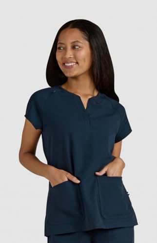 KOI Next Gen We Have Heart Women's 3-Pocket Scrub Top in Navy product image