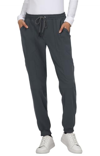 KOI Next Gen Women's 7 Pocket Good Vibe Jogger Scrub Pants with 4-Way Stretch and Elastic Waistband in Charcoal product image