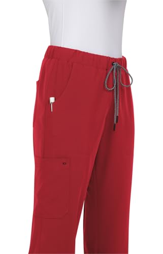KOI Next Gen Everyday Hero Women's 5-Pocket Cargo Scrub Pants, 4-Way Stretch in Ruby product image