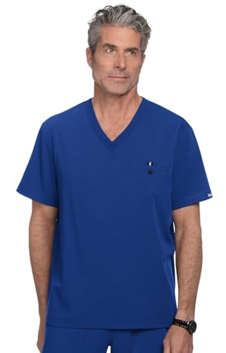 KOI Next Gen Men's On Call 1-Pocket Scrub Top, 4-Way Stretch, Wrinkle-Resistant in Galaxy product image