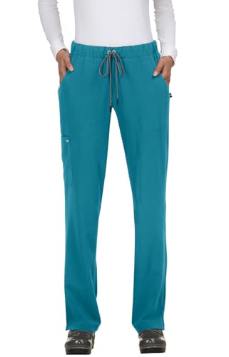 KOI Next Gen Everyday Hero Women's 5-Pocket Cargo Scrub Pants, 4-Way Stretch in Teal product image