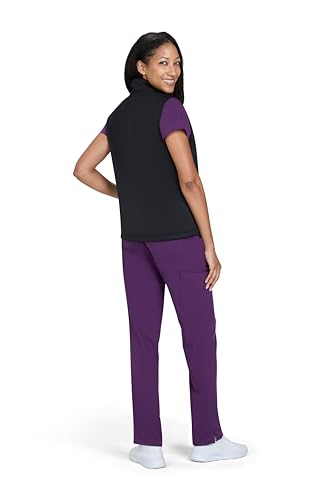 KOI Scrubs Essentials Alia Women’s Water Resistant 3-Pocket Fleece Vest in Black product image