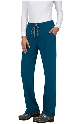 KOI Next Gen Everyday Hero Women's 5-Pocket Cargo Scrub Pants, 4-Way Stretch in Caribbean Blue product image