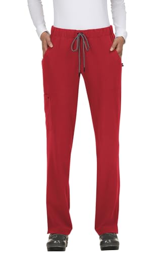 KOI Next Gen Everyday Hero Women's 5-Pocket Cargo Scrub Pants, 4-Way Stretch in Ruby product image