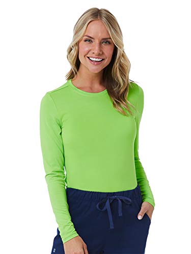 Maevn BESTEE Women's Basic Long Sleeve Under Scrub Tee (XX-Small, Acid Lime) in Lime product image
