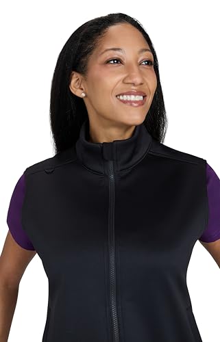 KOI Scrubs Essentials Alia Women’s Water Resistant 3-Pocket Fleece Vest in Black product image