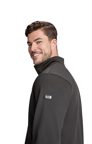 KOI Scrubs Essentials Camden Men’s Water Resistant 3-Pocket Fleece Jacket in Black product image