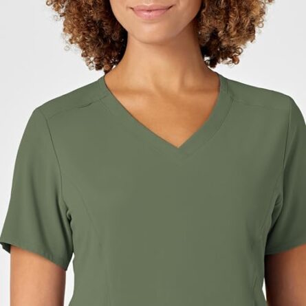 WonderWink Renew Women's V-Neck Scrub Top in Olive product image