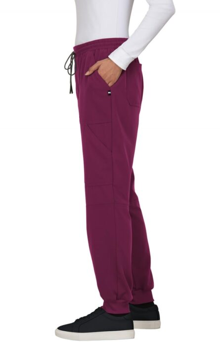 KOI Next Gen Women's 7 Pocket Good Vibe Jogger Scrub Pants with 4-Way Stretch and Elastic Waistband in Wine product image