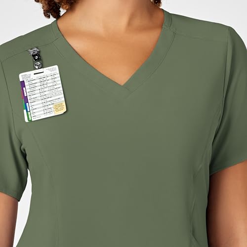 WonderWink Renew Women's V-Neck Scrub Top in Olive product image