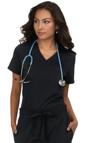 KOI Basics Kade Women's 1-Pocket Tuck-in Scrub Top Black X in Black product image