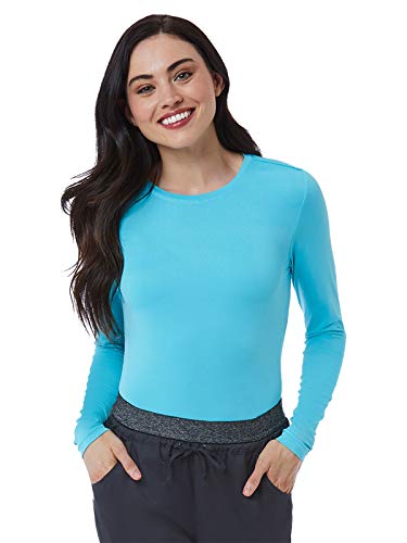 Maevn BESTEE Women's Basic Long Sleeve Under Scrub Tee (XX-Small, Aquamarine) in Aquamarine product image
