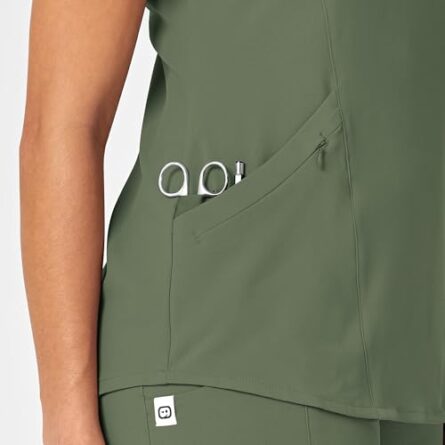 WonderWink Renew Women's V-Neck Scrub Top in Olive product image