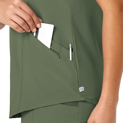 WonderWink Renew Women's V-Neck Scrub Top in Olive product image