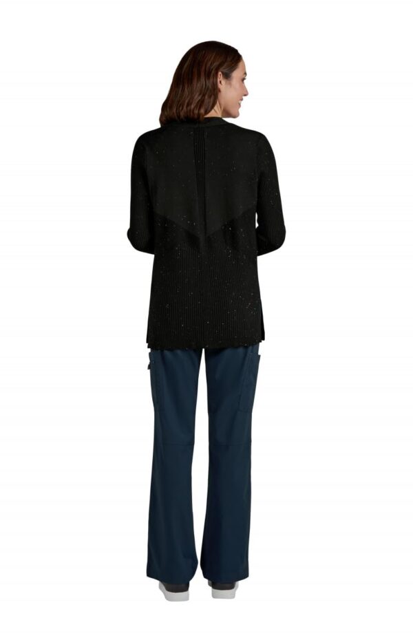KOI Essentials Women's Kori Open-Front Sweater Wrap, 2 Pockets, Soft Knit Fabric in Black Multi-color Speckled Dots product image