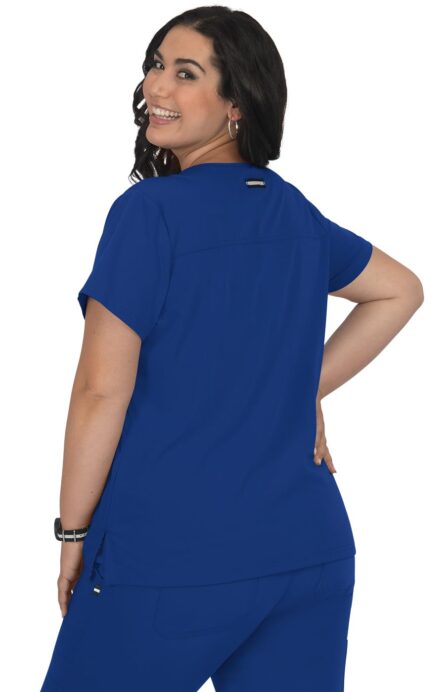 KOI Next Gen Women's 3 Pocket Hustle and Heart V-Neck Scrub Top, 4-Way Stretch in Galaxy product image