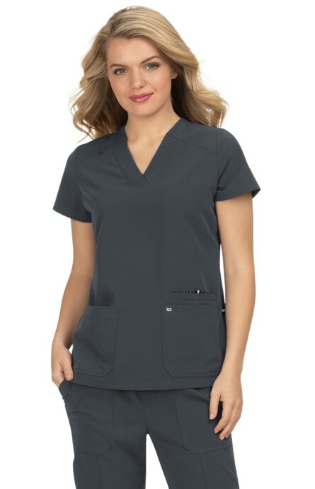 KOI Next Gen Women's 3 Pocket Hustle and Heart V-Neck Scrub Top, 4-Way Stretch product image