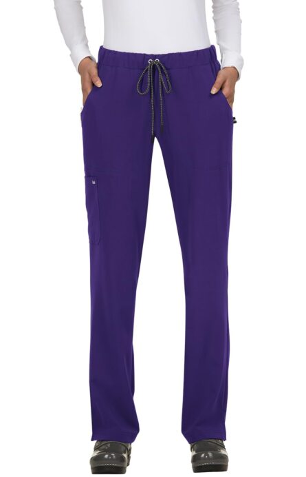 KOI Next Gen Everyday Hero Women's 5-Pocket Cargo Scrub Pants, 4-Way Stretch in Grape product image