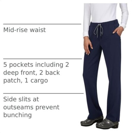 KOI Next Gen Everyday Hero Women's 5-Pocket Cargo Scrub Pants, 4-Way Stretch in Navy product image