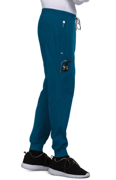 KOI Next Gen Men's Day to Night Jogger Scrub Pants, 7 Pockets, 4-Way Stretch in Caribbean Blue product image