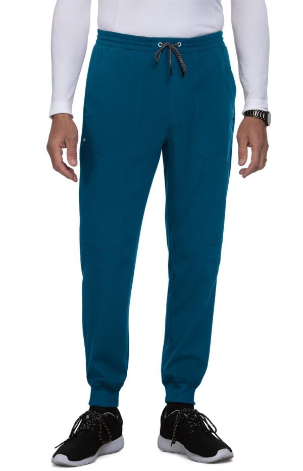 KOI Next Gen Men's Day to Night Jogger Scrub Pants, 7 Pockets, 4-Way Stretch in Caribbean Blue product image