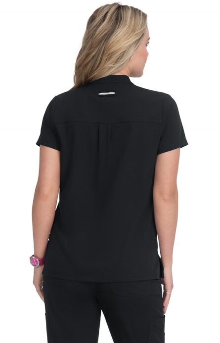 KOI Next Gen Driven Women's 4-Pocket Mandarin Collar Scrub Top in Black product image