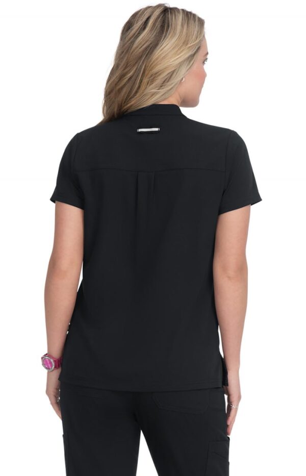 KOI Next Gen Driven Women's 4-Pocket Mandarin Collar Scrub Top in Black product image