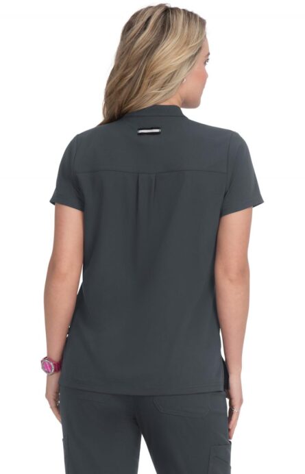 KOI Next Gen Driven Women's 4-Pocket Mandarin Collar Scrub Top in Charcoal product image