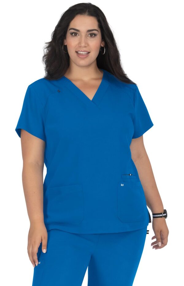 KOI Next Gen Women's 3 Pocket Hustle and Heart V-Neck Scrub Top, 4-Way Stretch product image