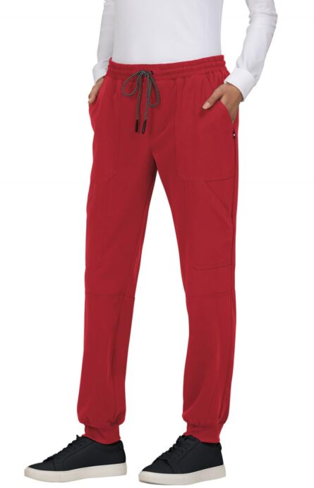 KOI Next Gen Women's 7 Pocket Good Vibe Jogger Scrub Pants with 4-Way Stretch and Elastic Waistband in Ruby product image