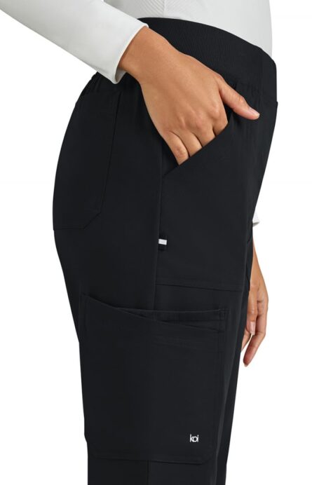 KOI Next Gen Jump Start Women's 7-Pocket Boot Cut Scrub Pant in Black product image