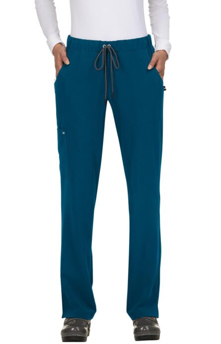KOI Next Gen Everyday Hero Women's 5-Pocket Cargo Scrub Pants, 4-Way Stretch in Caribbean Blue product image