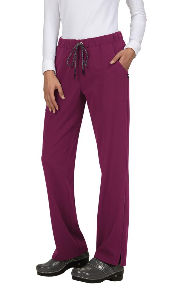 KOI Next Gen Everyday Hero Women's 5-Pocket Cargo Scrub Pants, 4-Way Stretch in Wine product image