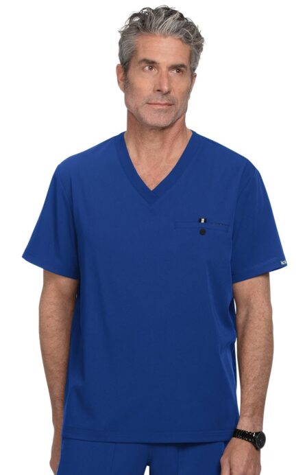 KOI Next Gen Men's On Call 1-Pocket Scrub Top, 4-Way Stretch, Wrinkle-Resistant in Galaxy product image