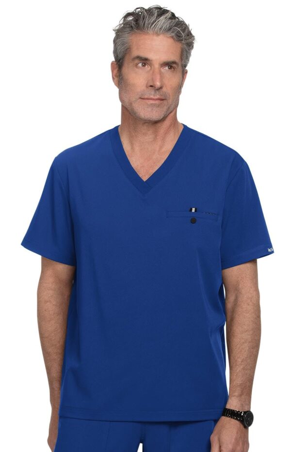 KOI Next Gen Men's On Call 1-Pocket Scrub Top, 4-Way Stretch, Wrinkle-Resistant in Galaxy product image