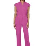 KOI Solis Anja Women's 11-Pocket Jumpsuit Hibiscus Pink Medium product image