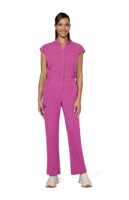 KOI Solis Anja Women's 11-Pocket Jumpsuit Hibiscus Pink Medium product image