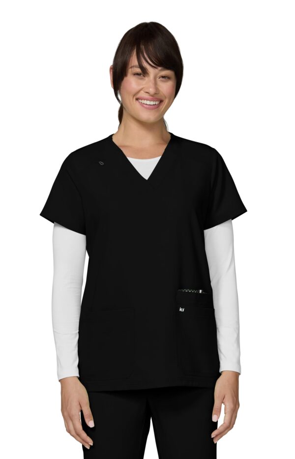 KOI Next Gen Women's 3 Pocket Hustle and Heart V-Neck Scrub Top, 4-Way Stretch KOI Next Gen Women's 3 Pocket Hustle and Heart V-Neck Scrub Top, 4-Way Stretch product image