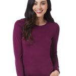 Maevn BESTEE Women's Basic Long Sleeve Under Scrub Tee in Wine product image