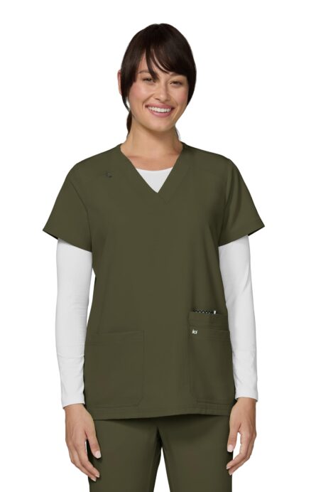 KOI Next Gen Women's 3 Pocket Hustle and Heart V-Neck Scrub Top, 4-Way Stretch product image