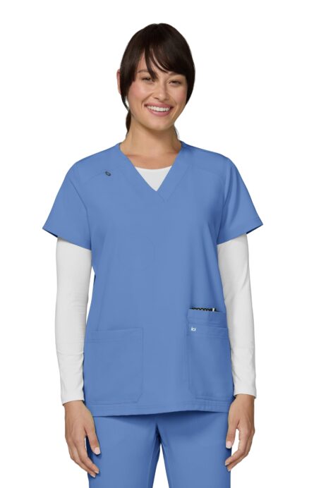 KOI Next Gen Women's 3 Pocket Hustle and Heart V-Neck Scrub Top, 4-Way Stretch product image