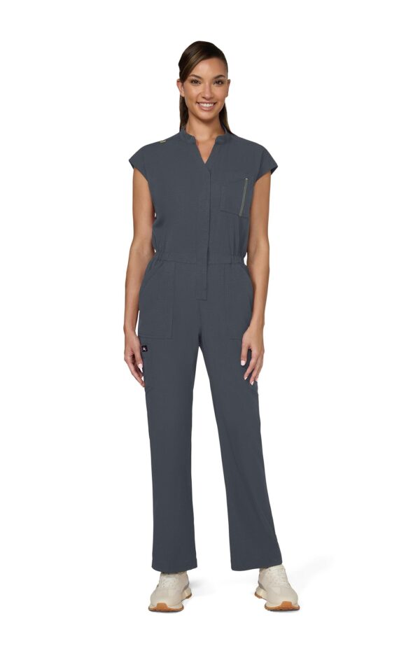 KOI Solis Anja Women's 11-Pocket Jumpsuit Charcoal Large
