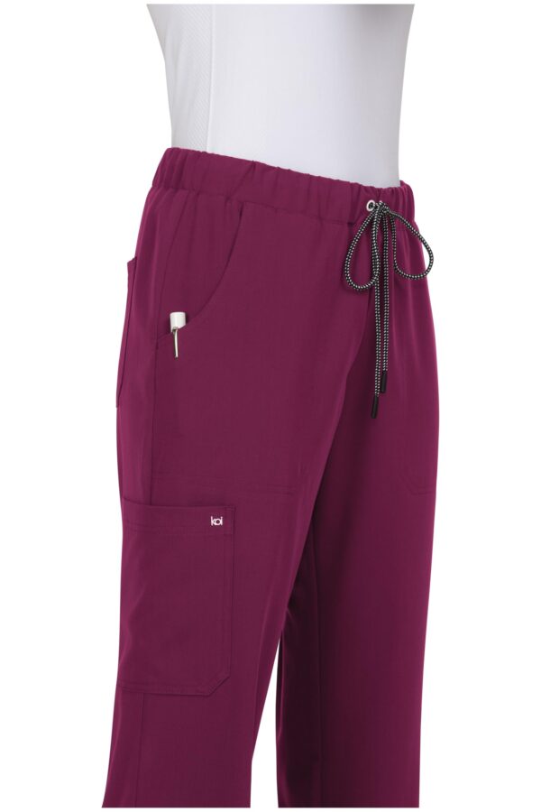 KOI Next Gen Everyday Hero Women's 5-Pocket Cargo Scrub Pants, 4-Way Stretch in Wine product image
