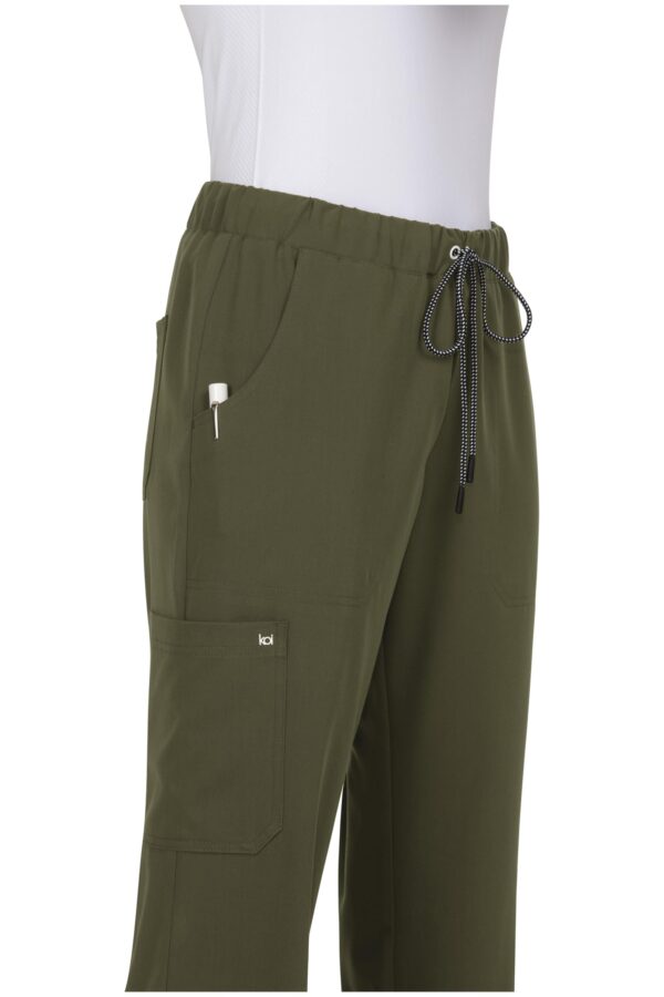 KOI Next Gen Everyday Hero Women's 5-Pocket Cargo Scrub Pants, 4-Way Stretch in Olive Green product image